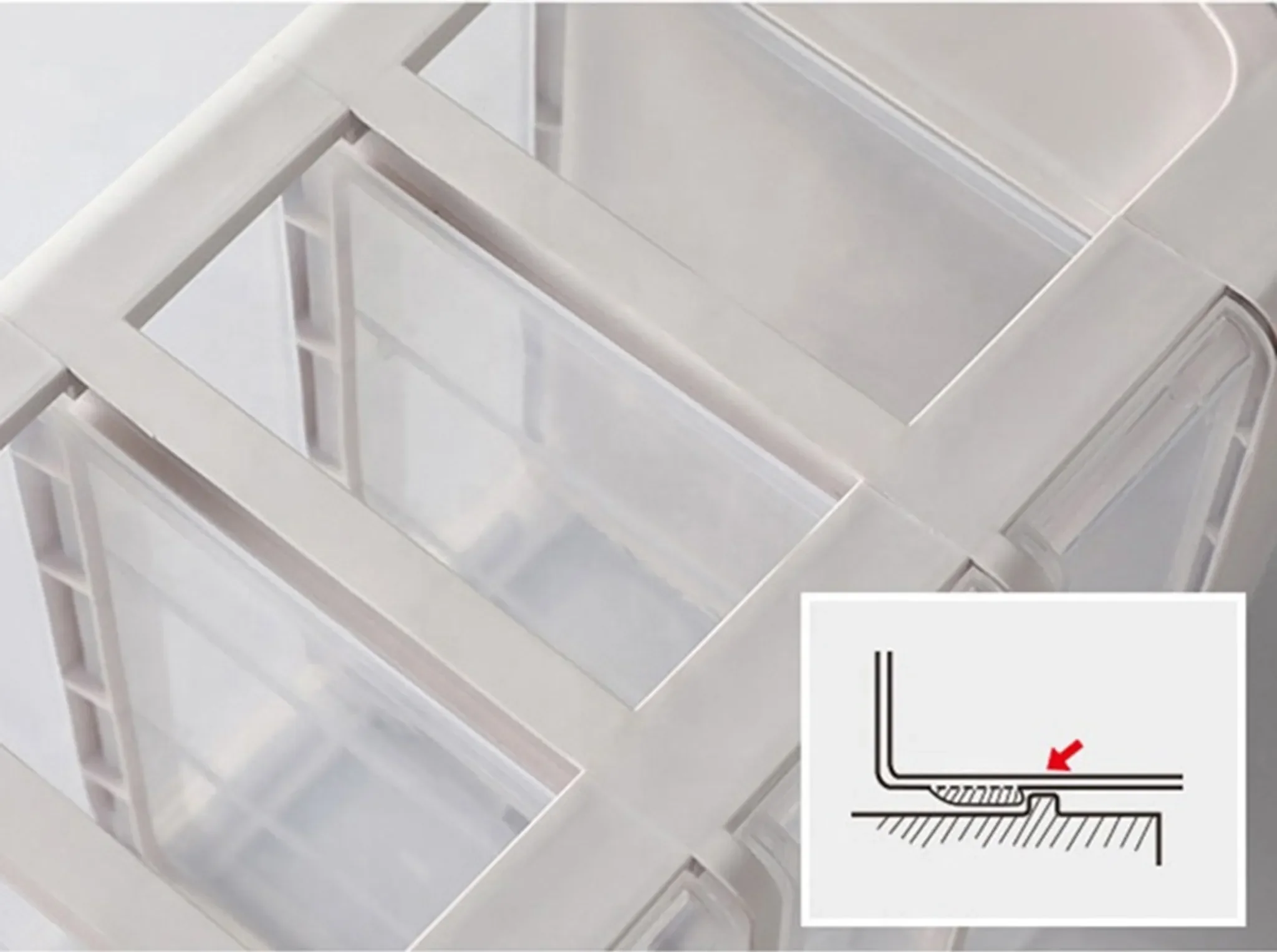 APT® Kosmetik-Organizer mit 3 Schubladen – Weiß/Transparent